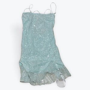 Lucy in the Sky Glittering Blue Prom Dress